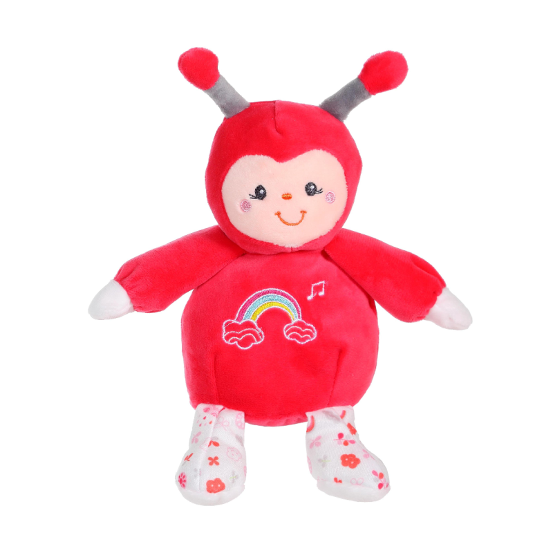  rainbow peluche musicale coccinelle rose 15 cm 